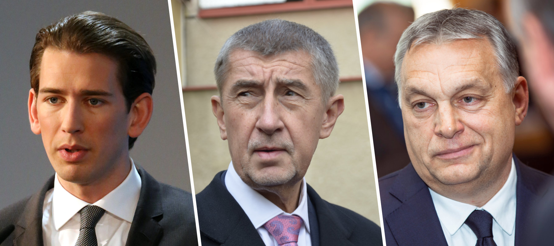 Sebastian Kurz, Andrej Babiš e Viktor Orbán